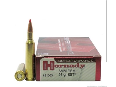 Hornady 6mm Remington SST 95 grain (20 rounds) 6mm rem. No C.C. Fees 
