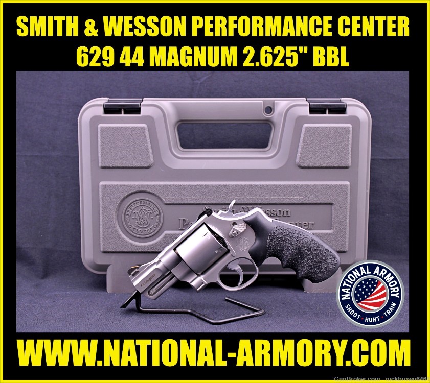 SMITH & WESSON PERFORMANCE CENTER 629 44 MAG 2.625" NON-FLUTED FACTORY CASE-img-0