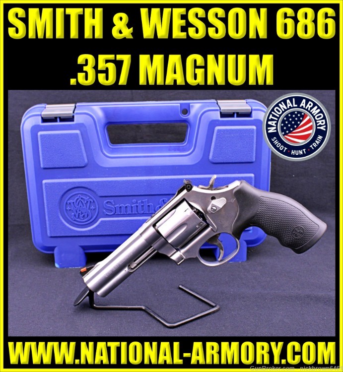 SMITH & WESSON 686 357 MAGNUM 4" BBL 6 SHOT FACTORY HARD CASE S&W M686-6-img-0