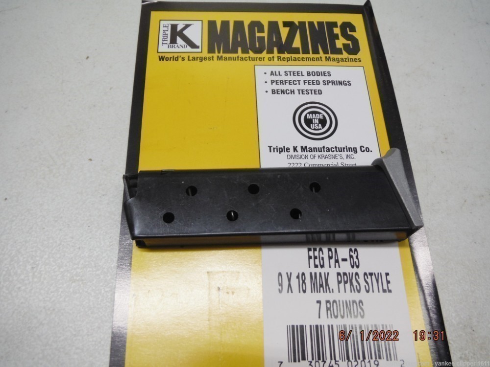 FEG PA-63 9X18 MAK 380 ACP Magazine 7RD PPKS STYLE PA63 380ACP  Mag-img-0