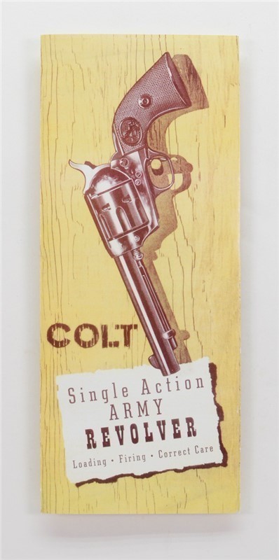 Vintage Colt Single Action Army Revolver Owners Manual. Colt Form SA-100.-img-0
