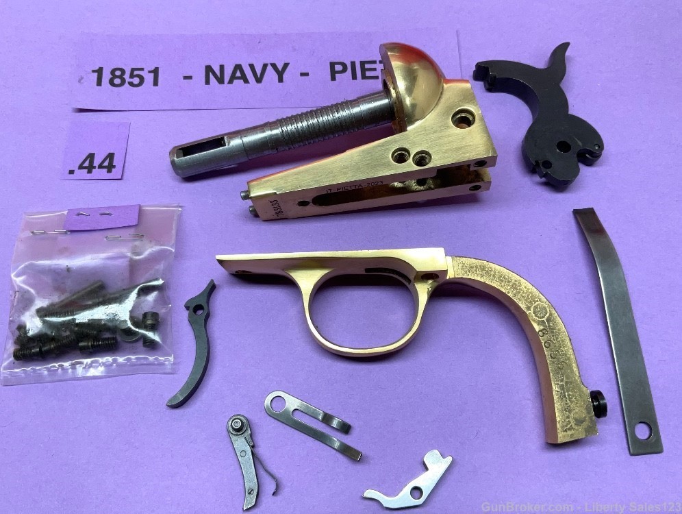 New 1851 Pietta .44 Navy Brass Black Power Pistol Parts Lot - Unused !-img-1
