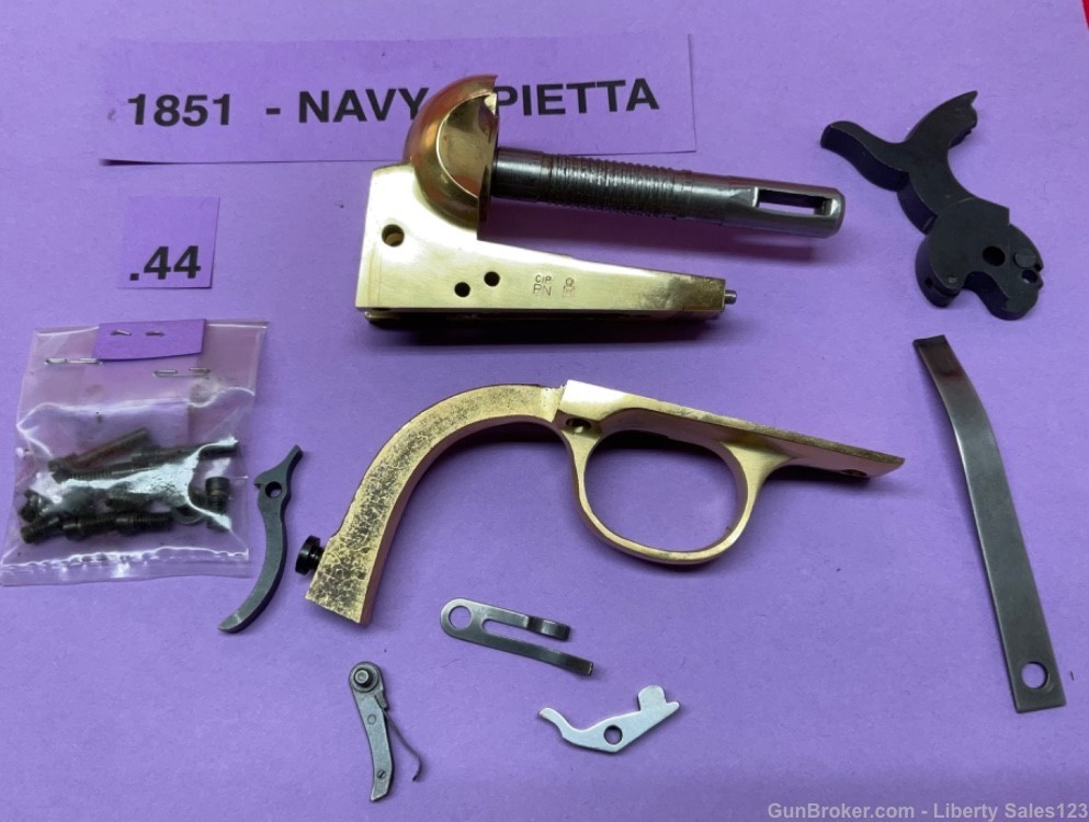 New 1851 Pietta .44 Navy Brass Black Power Pistol Parts Lot - Unused !-img-4
