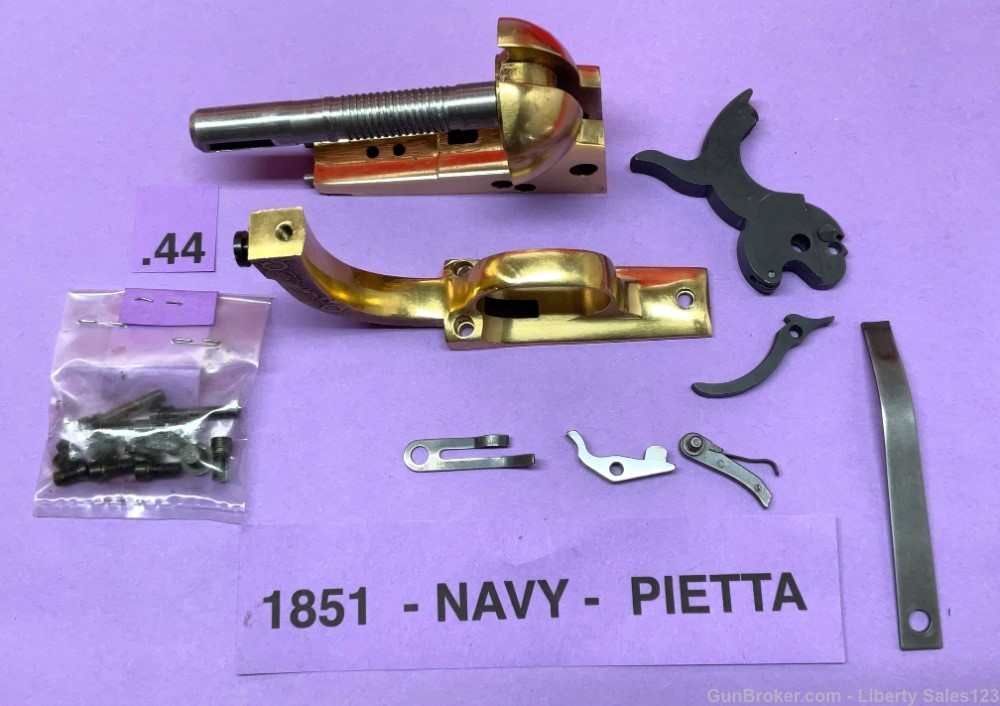 New 1851 Pietta .44 Navy Brass Black Power Pistol Parts Lot - Unused !-img-2
