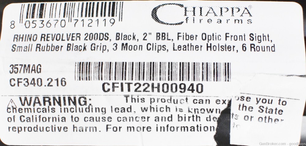 Chiappa Firearms Rhino 200DS BLACK .357MAG CF340.216 2" .38SPL NIB SALE-img-5