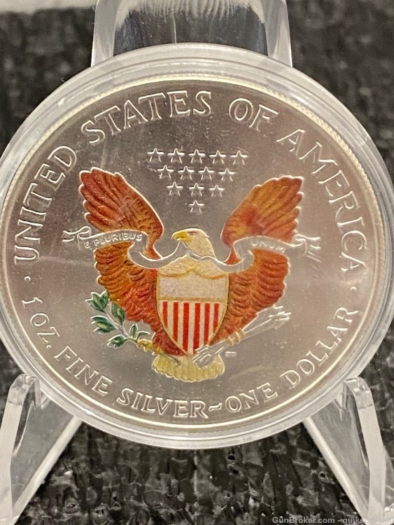 Beautiful 2000 American Silver Eagle Colorized Uncirculated -img-3