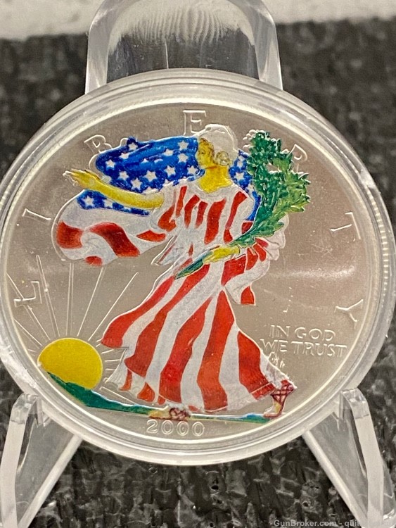 Beautiful 2000 American Silver Eagle Colorized Uncirculated -img-2