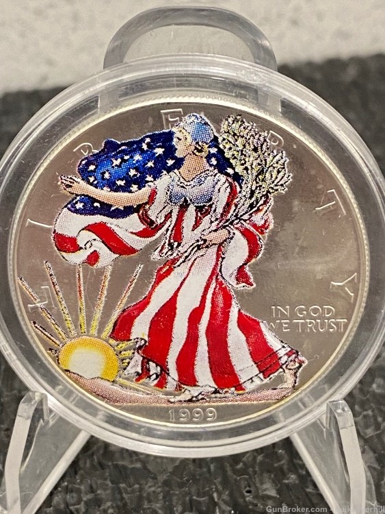 Awesome Colorized 1999 American Silver Eagle Round-img-2
