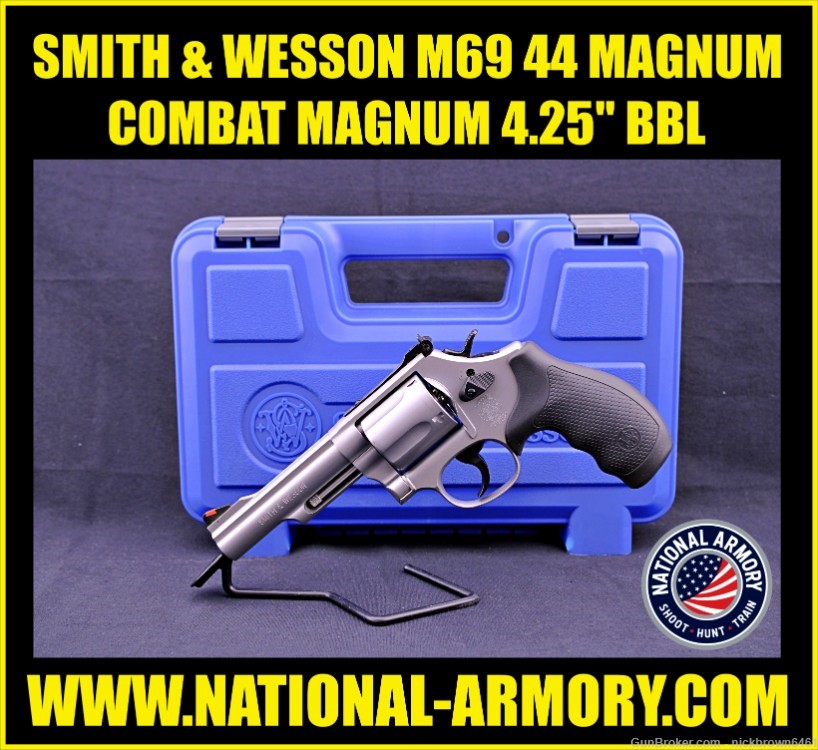 SMITH & WESSON 69 COMBAT MAGNUM 44 MAG 4.25" BBL S&W 5 SHOT FACTORY BOX-img-0