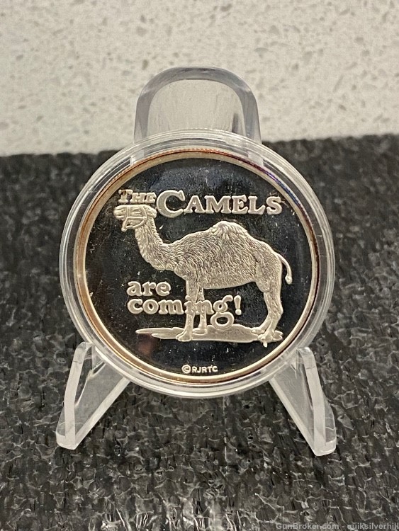 Cool Collectible Camel Cigarettes 1 Troy Ounce Silver Round-img-1