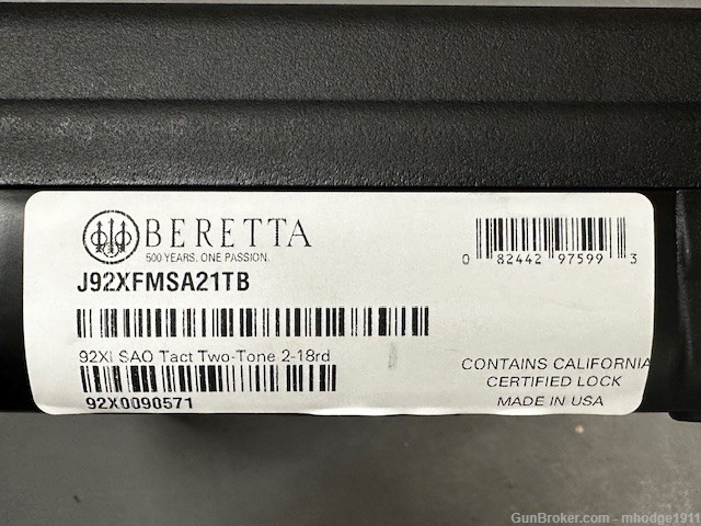 Beretta 92XI SAO Tactical J92XFMSA21TB $100 Beretta Rebate!-img-3
