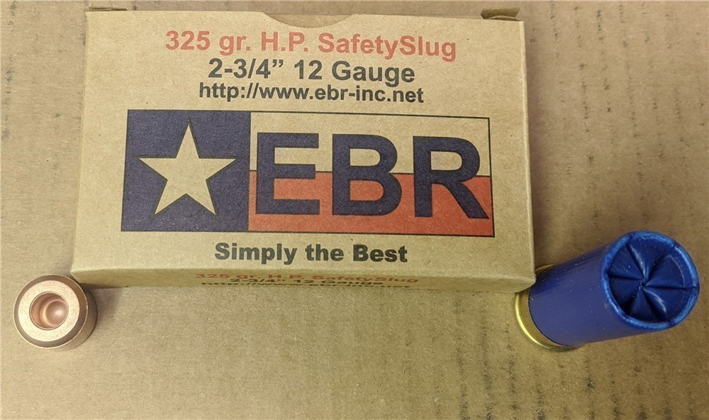 EBR 12 Gauge Safety Slug Frang Copper 25 rounds-img-0