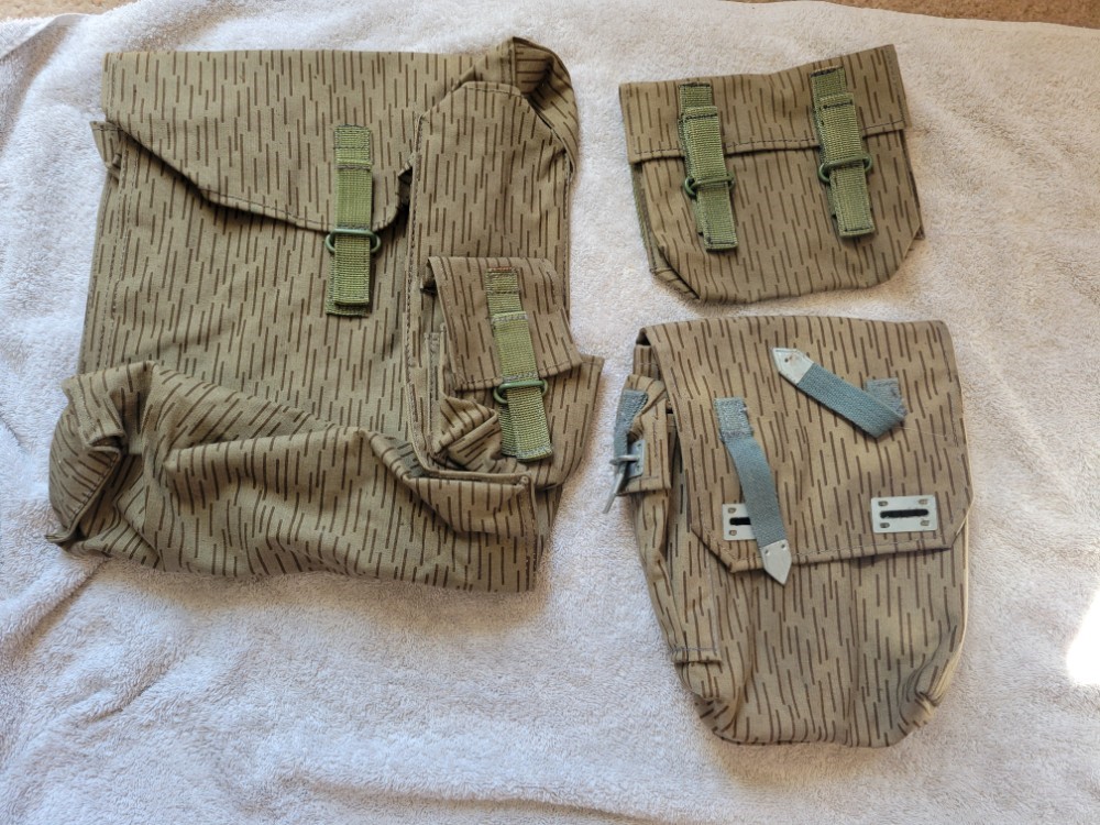 East German AKS AK74 74 AK 47 large bag, grenade and 4 cell pouch lot-img-0