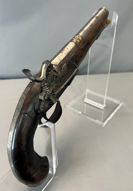 260+ years old Bustindui Cap & Ball Spanish Antique Service Pistol -img-2