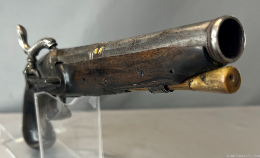 260+ years old Bustindui Cap & Ball Spanish Antique Service Pistol -img-7