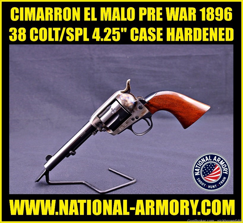 CIMARRON EL MALO PREWAR 1896 38 COLT/SPECIAL 4.75" BBL COLOR CASE HARDENED -img-0