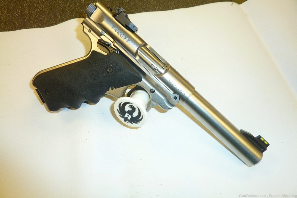 RUGER MARK IV TARGET 22 CAL 5.5" BBL STAINLESS PISTOL USED.-img-4