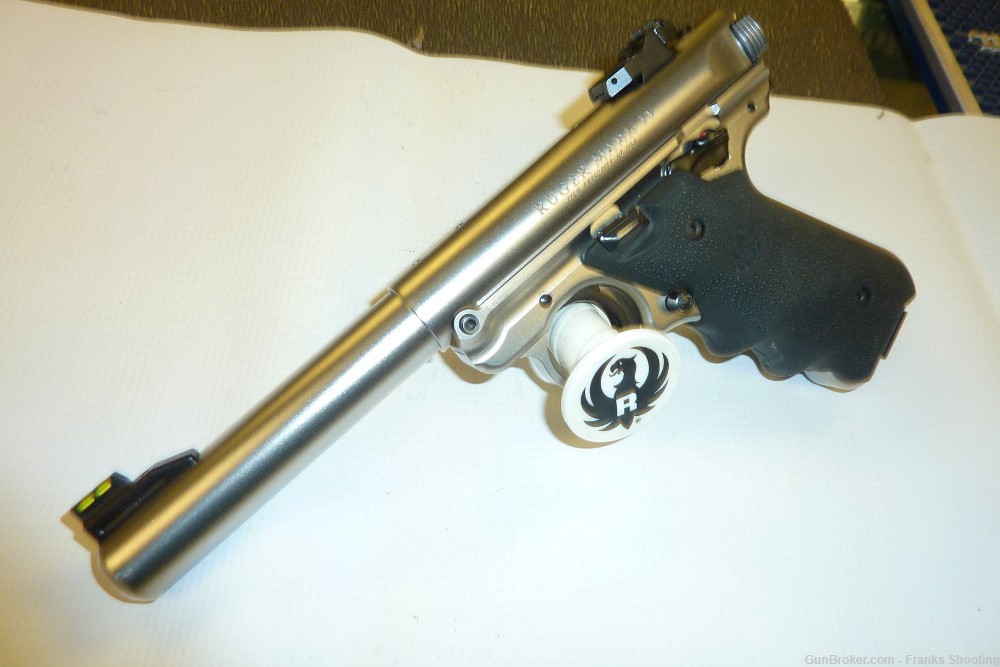 RUGER MARK IV TARGET 22 CAL 5.5" BBL STAINLESS PISTOL USED.-img-2