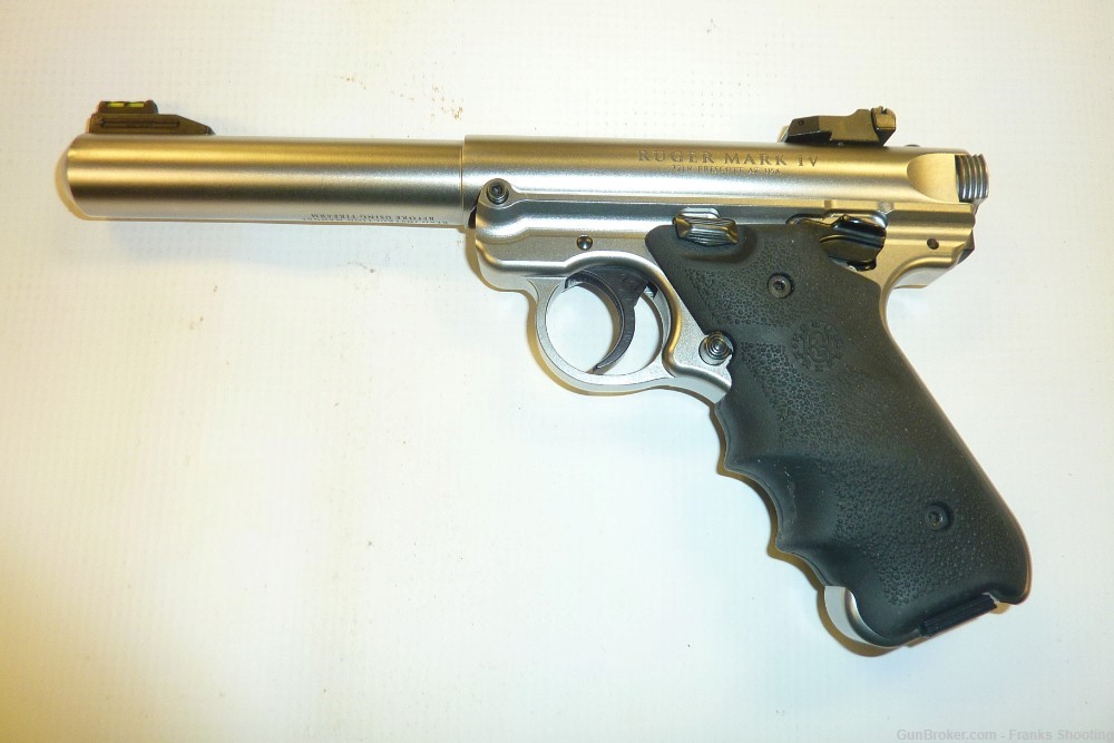 RUGER MARK IV TARGET 22 CAL 5.5" BBL STAINLESS PISTOL USED.-img-7