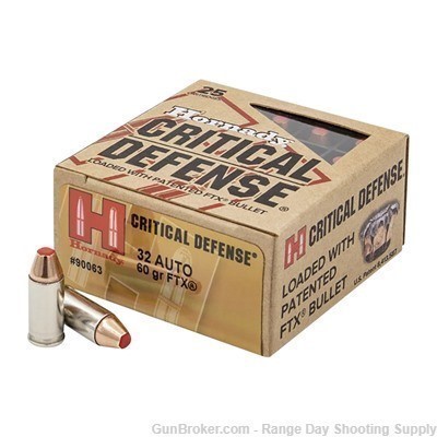 .32 ACP Hornady Critical Defense 150 Rounds 6 boxes 60gr FTX 32 auto Ammo-img-0