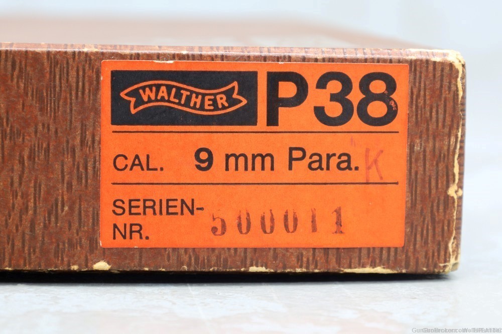 WALTHER P38 K 4TH PRE SERIES SERIAL NUMBER RANGE FACTORY ORIGINAL BOX-img-3
