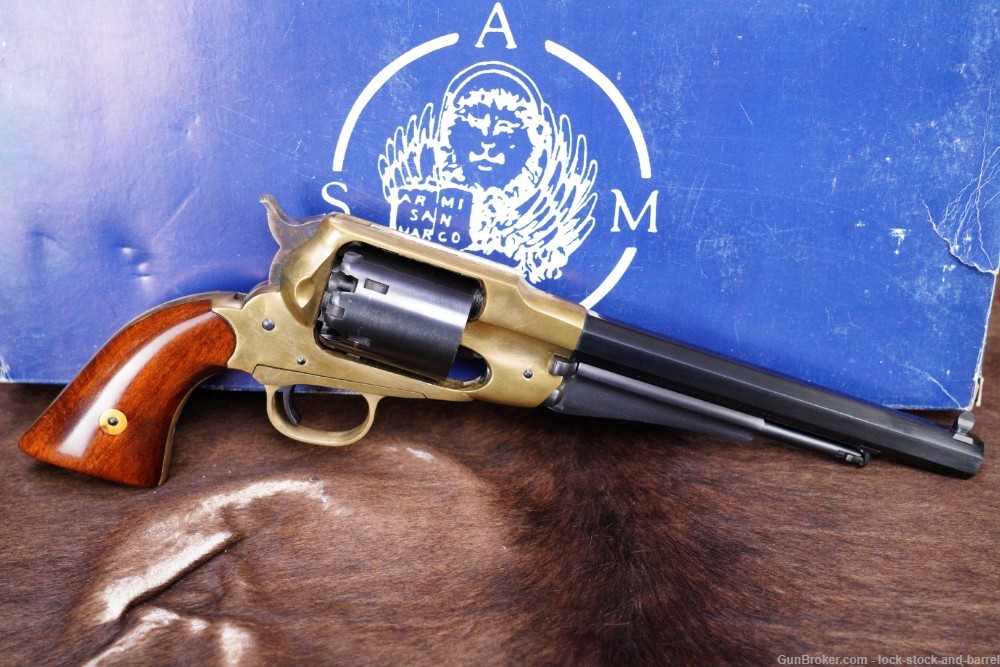 ASM 1858 Remington Army Brass Frame .44 Cal 8” SA Revolver, ATF Antique-img-2