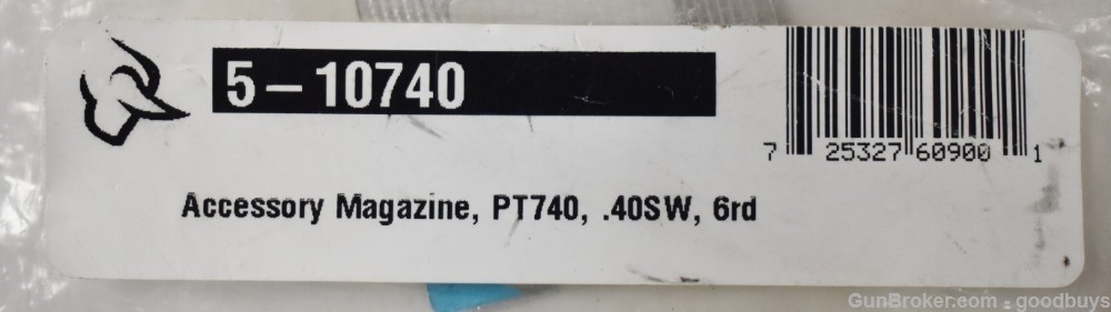 Taurus Slim PT 740 / .40 S&W - 6 Round Pistol Magazine / 5-10740 / NOS SALE-img-4