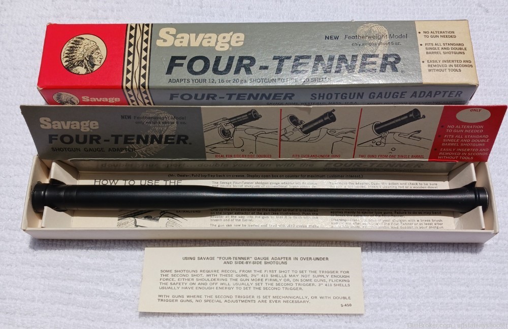 Savage Four Tenner Featherweight 12 G To 3" 410 G Adapter W Box-img-0