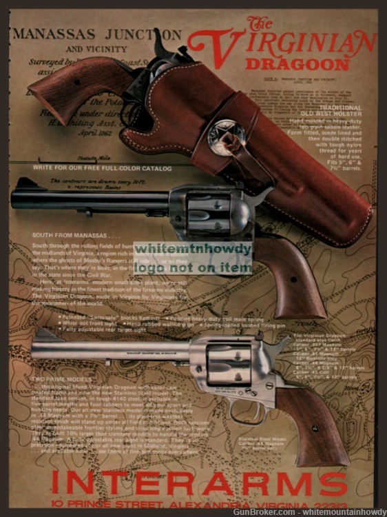 1980 VIRGINIAN DRAGOON Interarmss Revolver Original PRINT AD-img-0