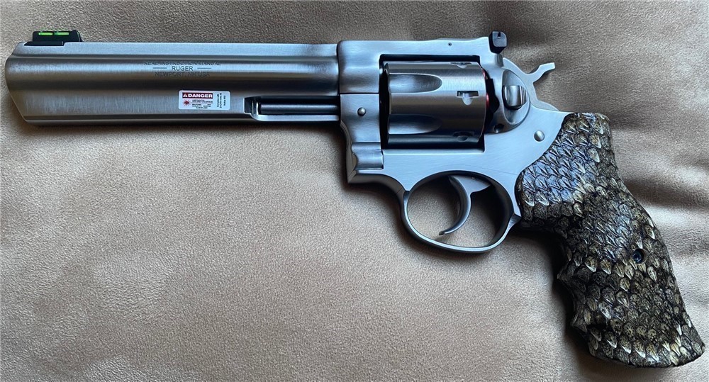 Rattlesnake Skin Grips for Ruger GP100 .357 Magnum Revolver GRIPS ONLY-img-1