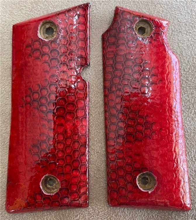 Genuine Red Sea Snake Skin Grips for Colt Mustang GRIPS ONLY-img-2