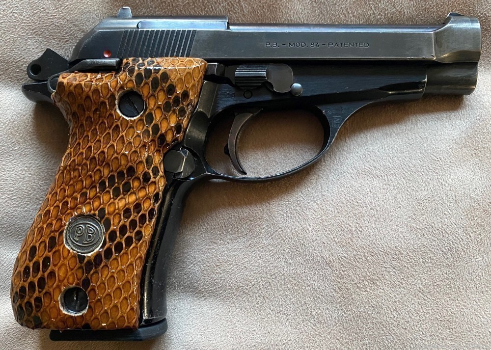 Genuine Python Skin Grips for Beretta 84 and 81 w/Medallions GRIPS ONLY-img-0