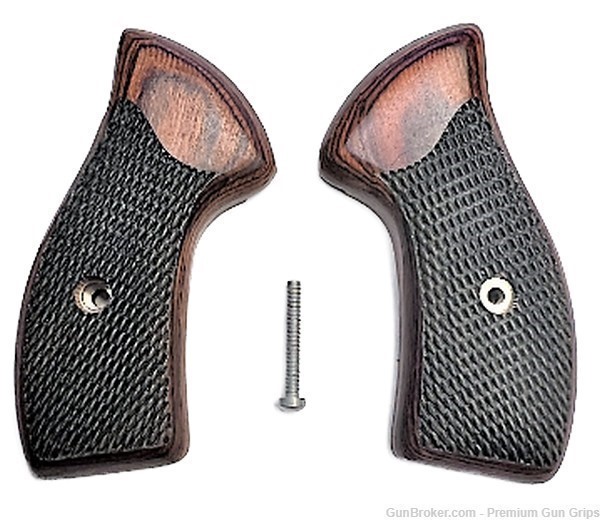  Charter Arms Grips universal fit Rosewood Checkered Classic-img-0