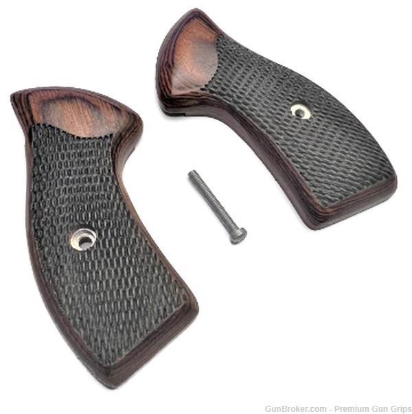  Charter Arms Grips universal fit Rosewood Checkered Classic-img-7