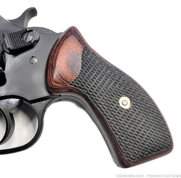  Charter Arms Grips universal fit Rosewood Checkered Classic-img-2