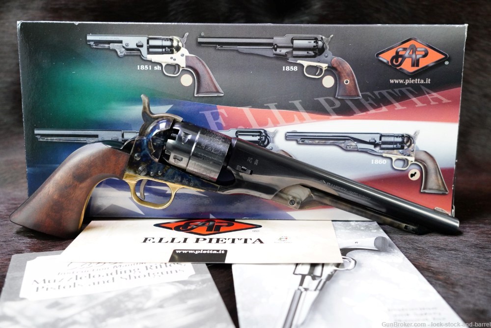 Pietta Cabelas 1860 Army 44 Perc 8” Revolver 4 Screw Frame 2014 ATF Antique-img-2