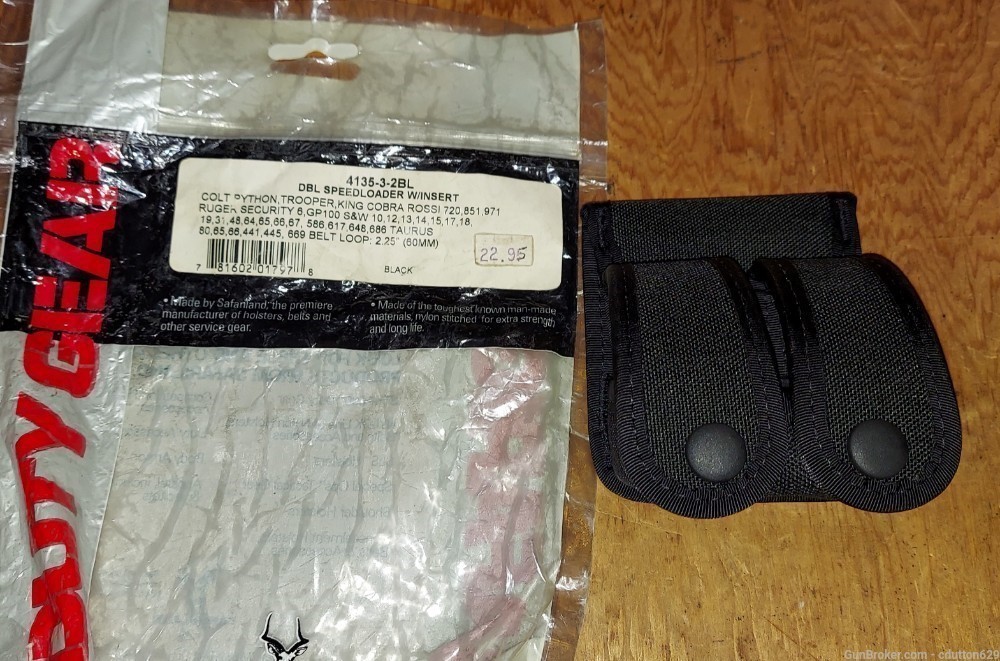 Safariland nylon double speedloader pouch w inserts 4135-3-2BL-img-0