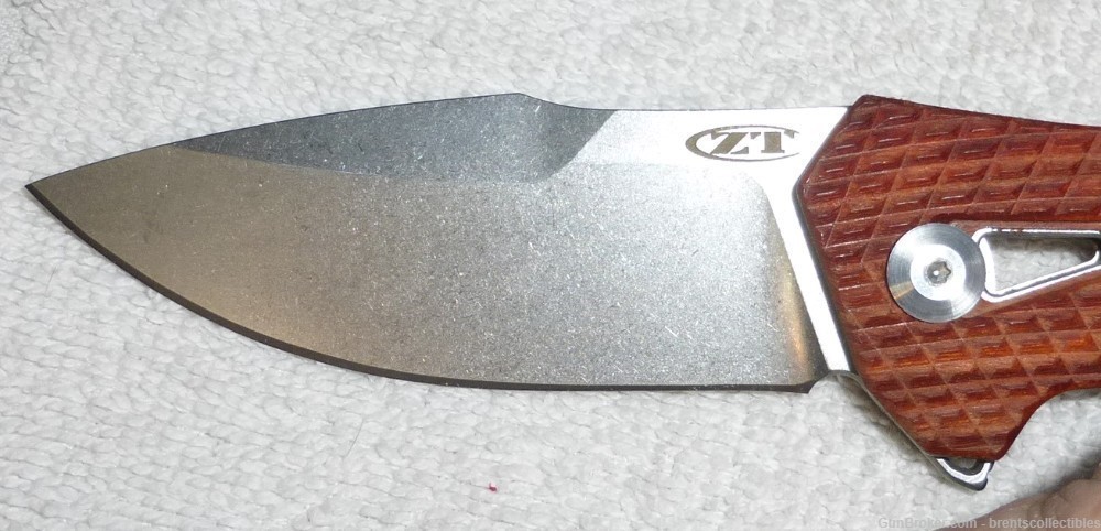 NEW Zero Tolerance ZT 0308 Liner Lock Pocket Knife Wood Grip Scales Copy-img-7