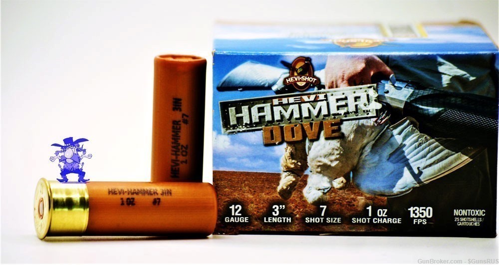 HEVI HAMMER DOVE HEVI SHOT BISMUTH/STEEL 12 GA 3" SHELL No.7 1oz Shot 25rds-img-2