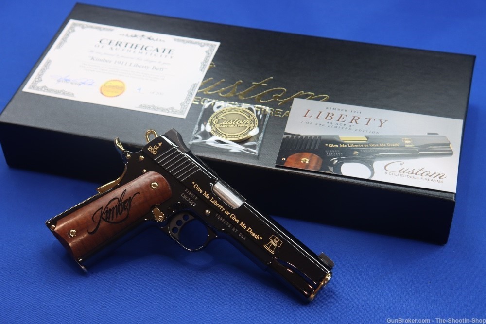 Kimber Liberty Bell Pistol High Polished Gold Engraved 45ACP 1911 1 of 200 -img-1