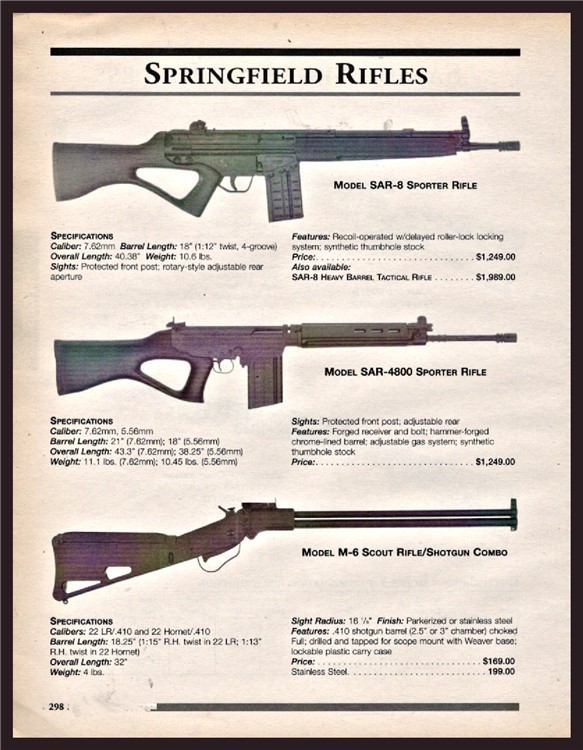 1999 SPRINGFIELD SAR-8 zsar-4800 Sporter M-6 Scout Combo Rifle AD-img-0