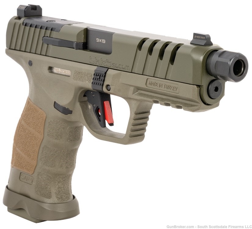 SAR USA 9SOCOMOD SAR9 SOCOM 9mm Luger 17+1/21+1, 5.20" Black Steel Threaded-img-1