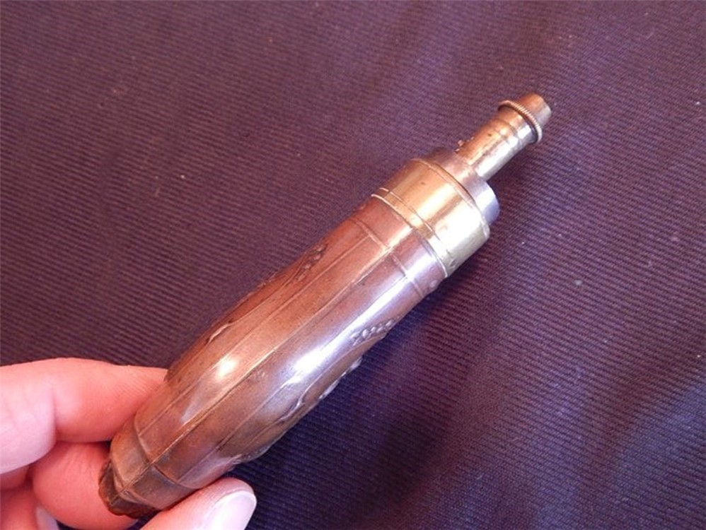 Antique 1840s-60s French Pistol Powder Flask-img-3