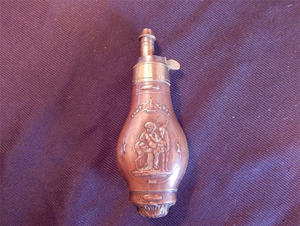Antique 1840s-60s French Pistol Powder Flask-img-0