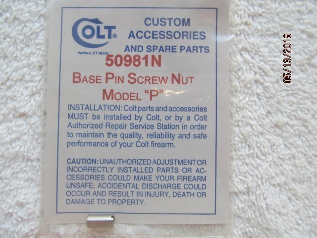 Colt - Base Pin Screw Nut Nickel #50981N-img-0