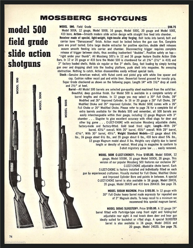 1973 MOSSBERG 500 500K 500S Field Grade Shotgun AD-img-0