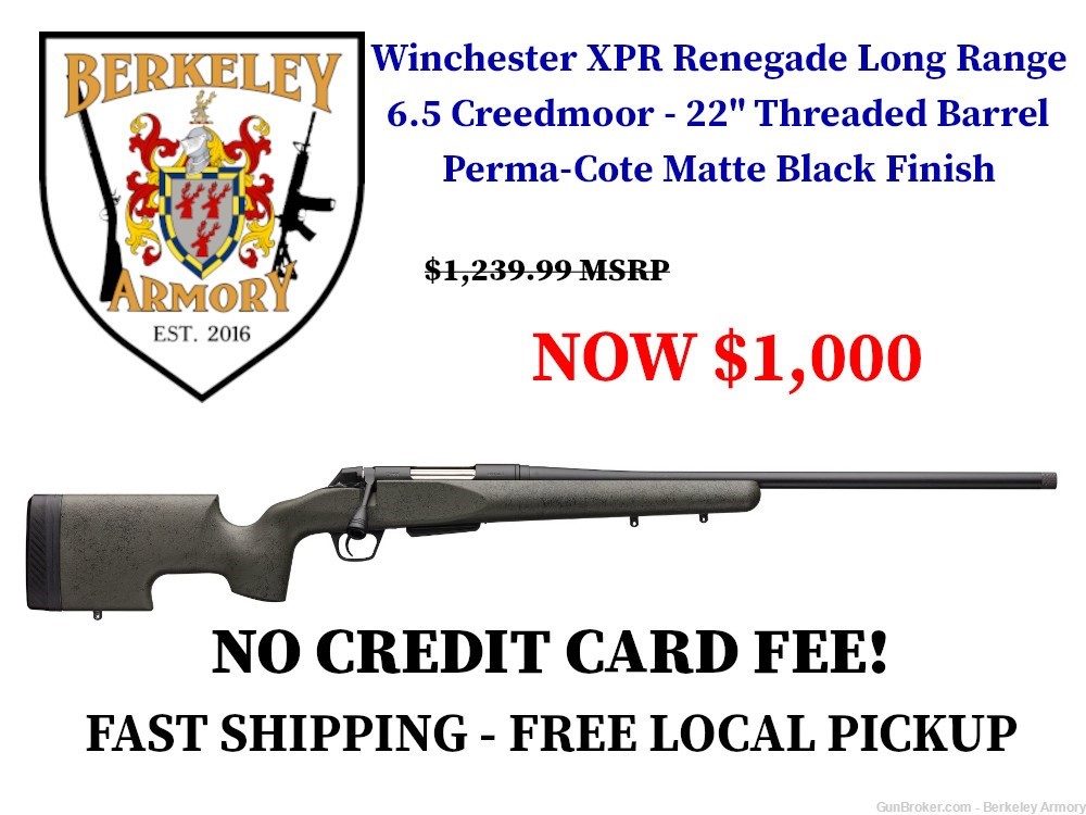 Winchester XPR Renegade Long Range SR - 6.5 CM 22in Threaded Barrel-img-0
