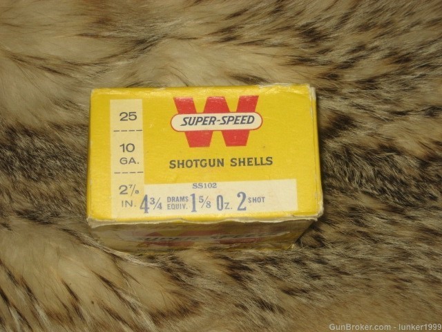 FULL & CORRECT BOX WINCHESTER SUPER SPEED 10GA. 2 SHOT 2 7/8" SHELLS !!-img-1