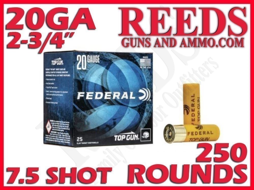 Federal Top Gun Target Sporting 20 GA 7/8oz 7.5 Shot 2-3/4in TGS22475-img-0