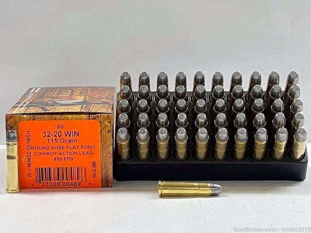 100 Rounds HSM 32-20 Win. 115gr RNFP Factory New!-img-2